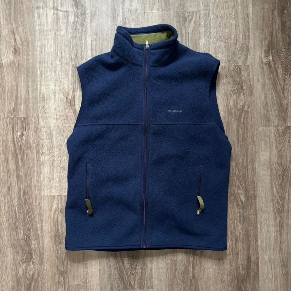 Y2K Patagonia Synchilla Navy Blue/Green Vest size large